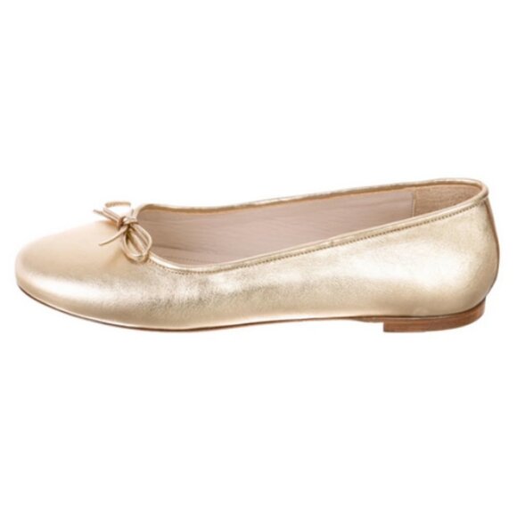 💕ANINE BING💕 Ballerinas ~ Leather Ballerina Flats Gold 39 NWOT - Picture 4 of 15